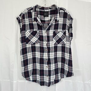 Jachs Girlfriend Size XXL shortdleeve Plaid Button-Up Shirt